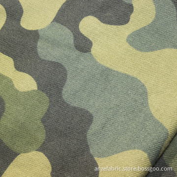 100% bomullsborstad kamouflage design tryckt flanell tyg